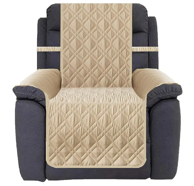Ameritex Waterproof Nonslip Recliner Cover Stay in Place, Dog Chair Cover Furniture Protector, Ideal Recliner Slipcovers for Pets and Kids (Beige, 23")