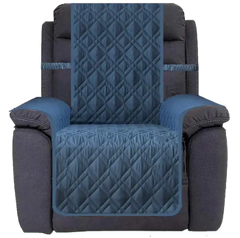 Ameritex Waterproof Nonslip Recliner Cover Stay in Place, Dog Chair Cover Furniture Protector, Ideal Recliner Slipcovers for Pets and Kids (Blue, 23")